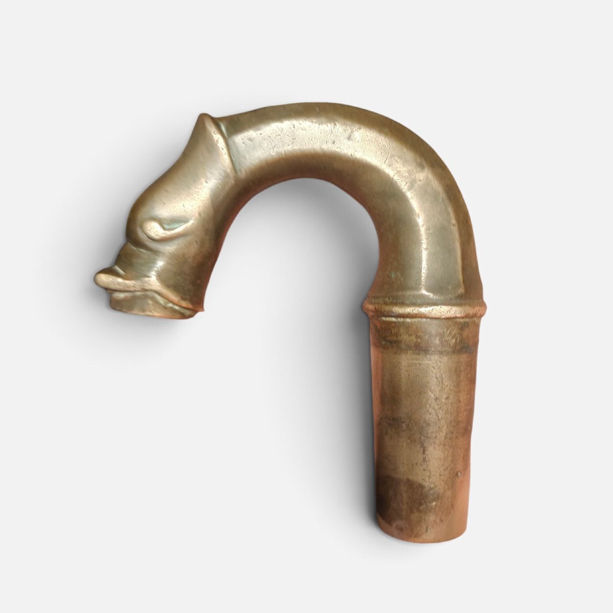Small Zoomorphic Fountain Spout Or Basin In Bronze, 18th Century-photo-2