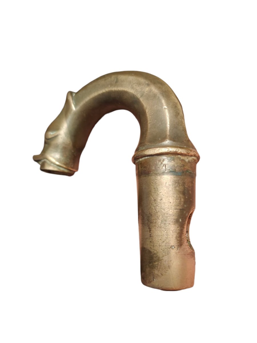 Small Zoomorphic Fountain Spout Or Basin In Bronze, 18th Century-photo-4