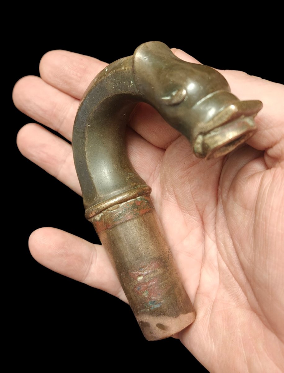 Small Zoomorphic Fountain Spout Or Basin In Bronze, 18th Century-photo-4