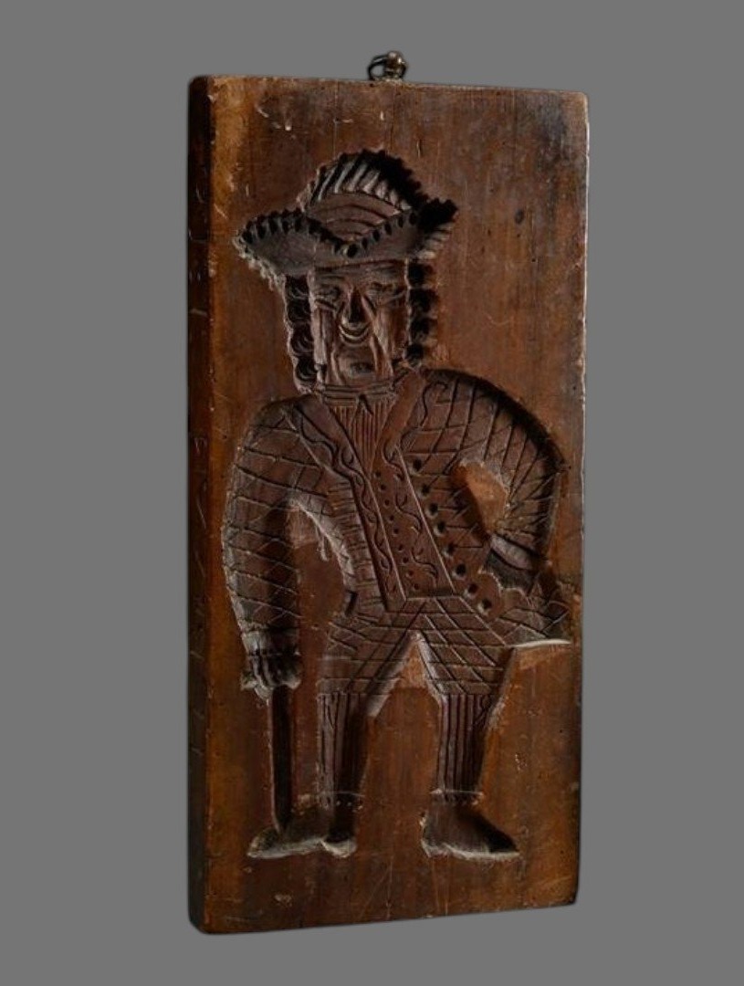 Wooden Cake Mold Carved On Both Sides, Dated 1860