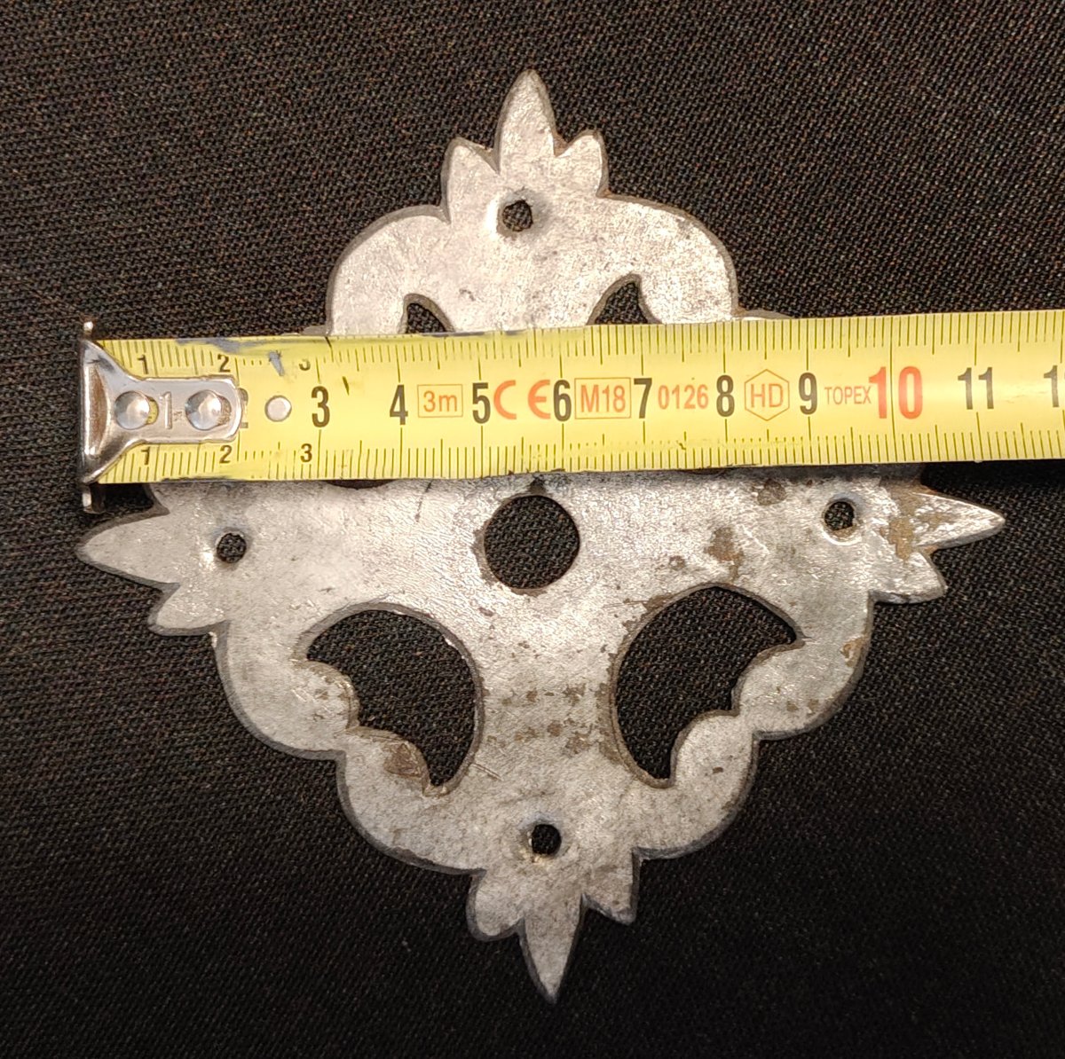 Bouton de porte en fer forgé avec sa platine-photo-3