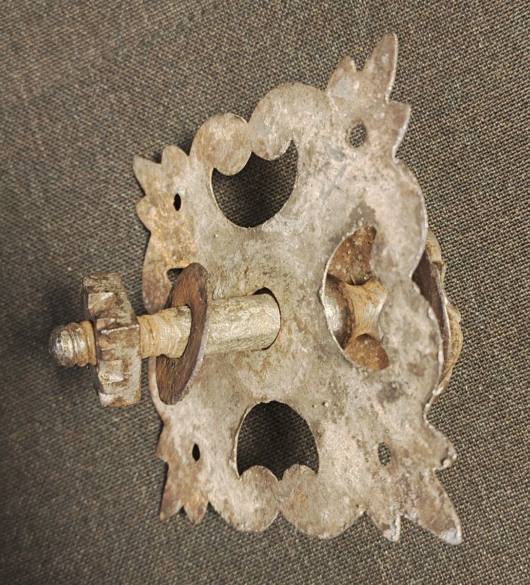 Bouton de porte en fer forgé avec sa platine-photo-4