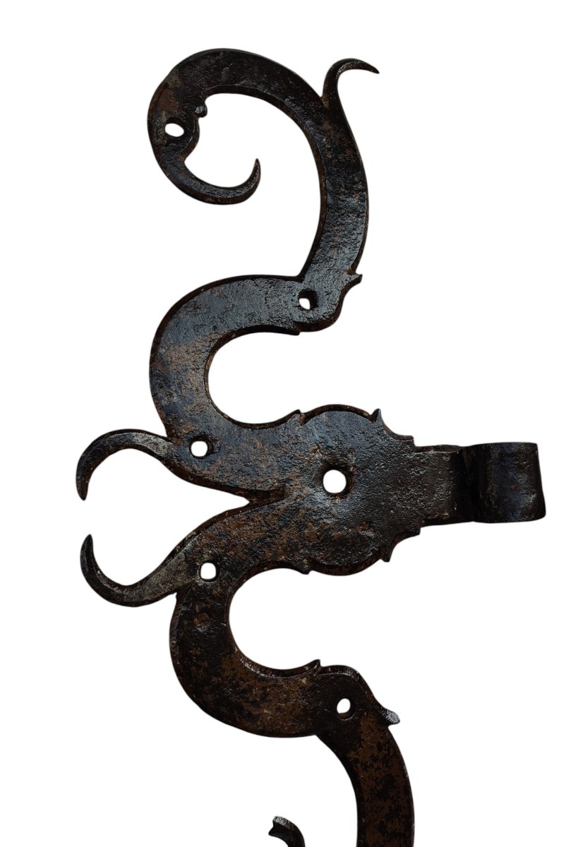 Paire de pentures moustaches début XVIIIe siècle 35 cm-photo-2