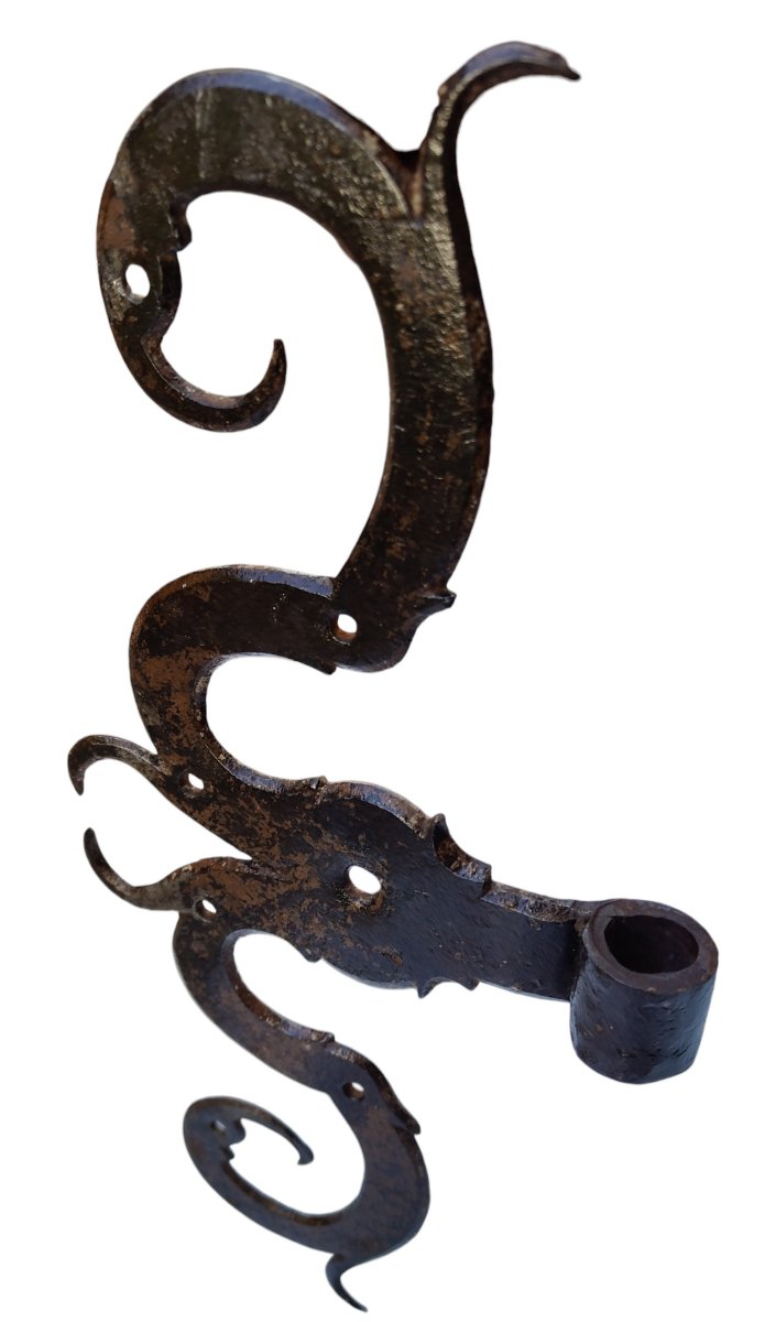 Paire de pentures moustaches début XVIIIe siècle 35 cm-photo-3