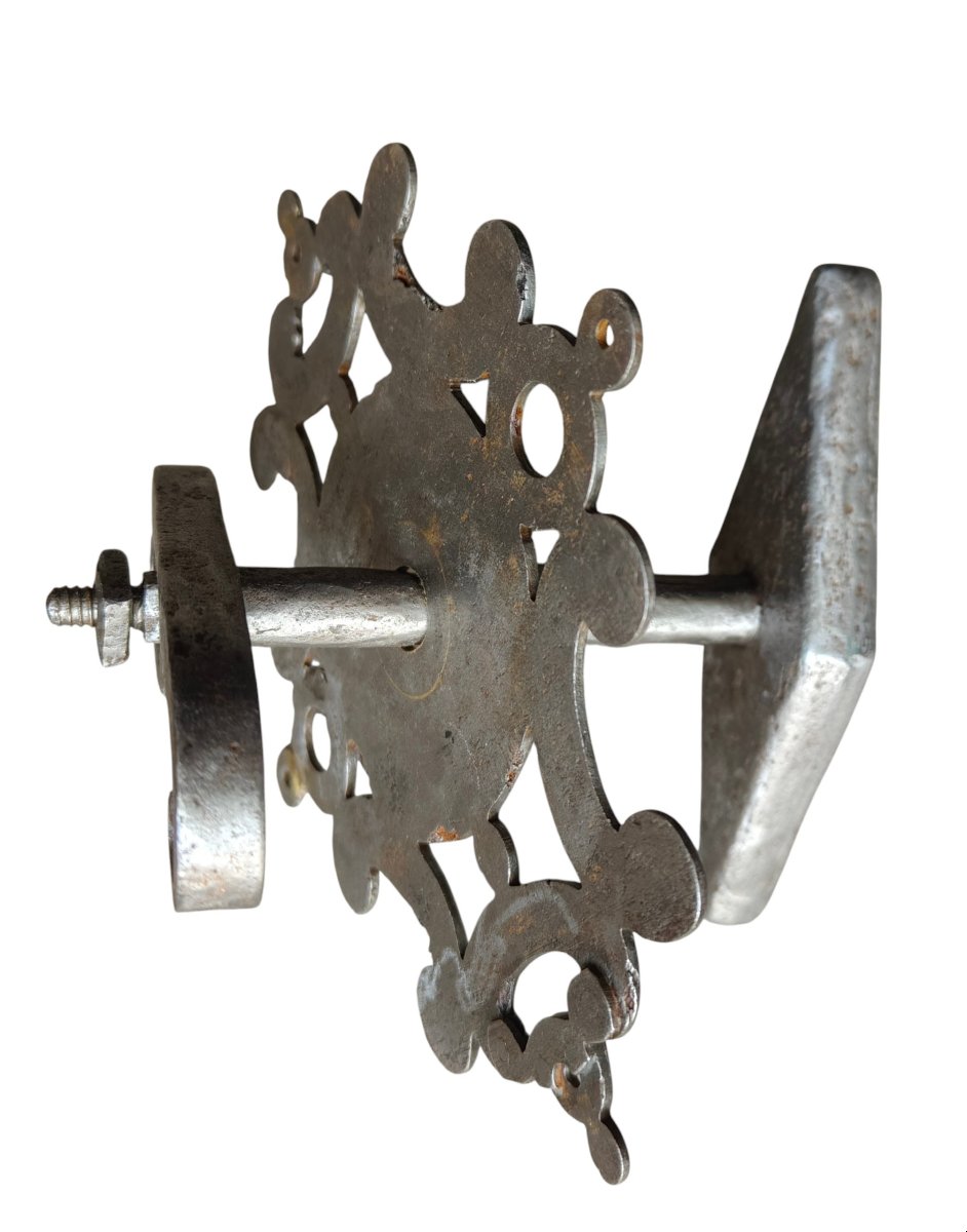 Poignée de porte en fer forgé avec belle platine-photo-4