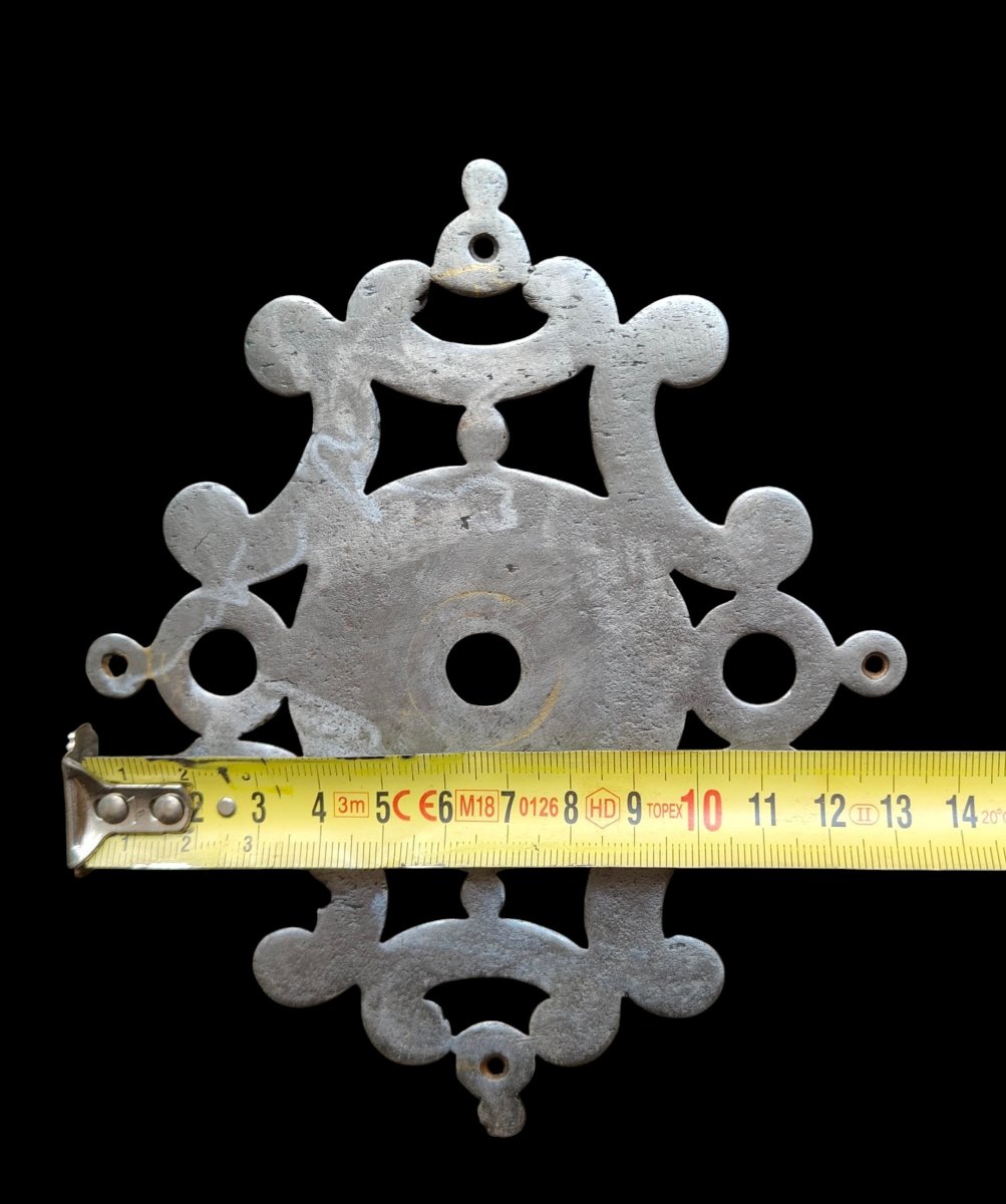 Poignée de porte en fer forgé avec belle platine-photo-3