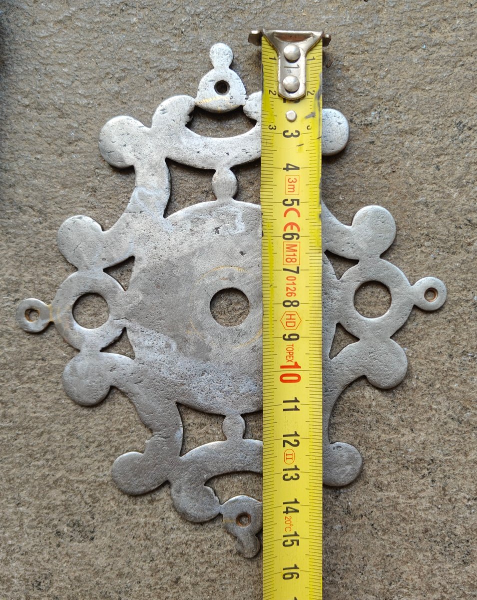 Poignée de porte en fer forgé avec belle platine-photo-4