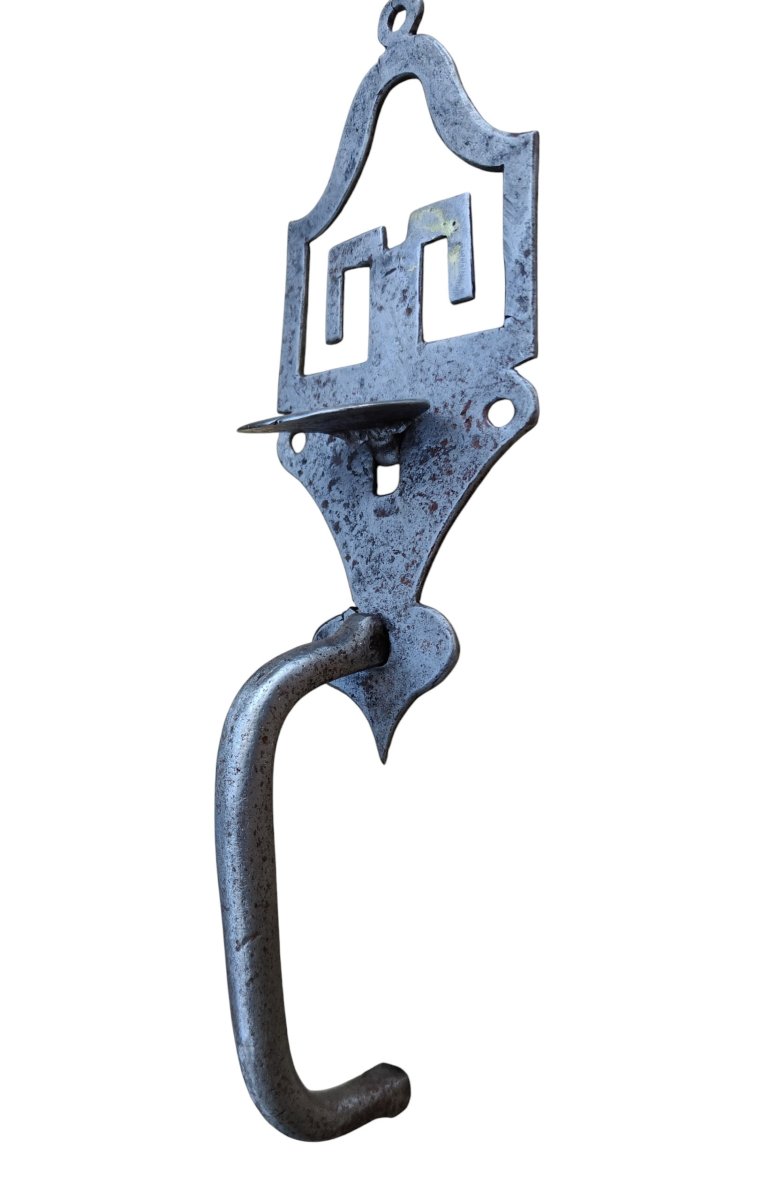 Louis XVI-period Wrought-iron Door Handle With Latch-photo-2