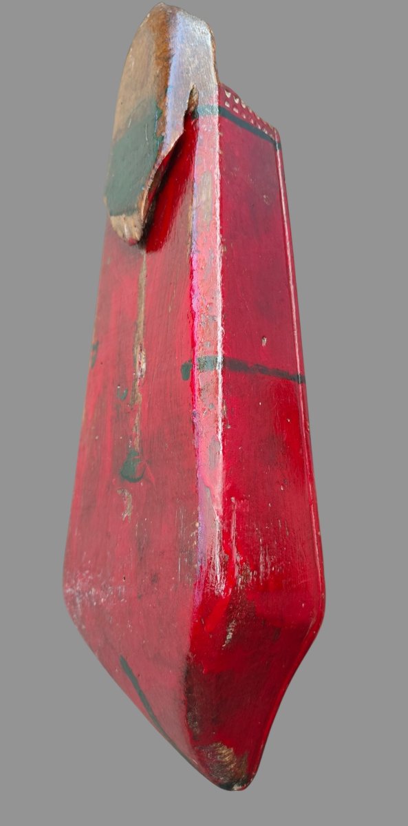 Carved And Painted Wooden Whetstone Holder From The Aosta Valley -photo-6