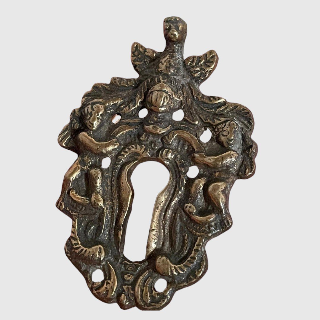 Entrée De Serrure En Bronze XVIIIe Siècle-photo-2