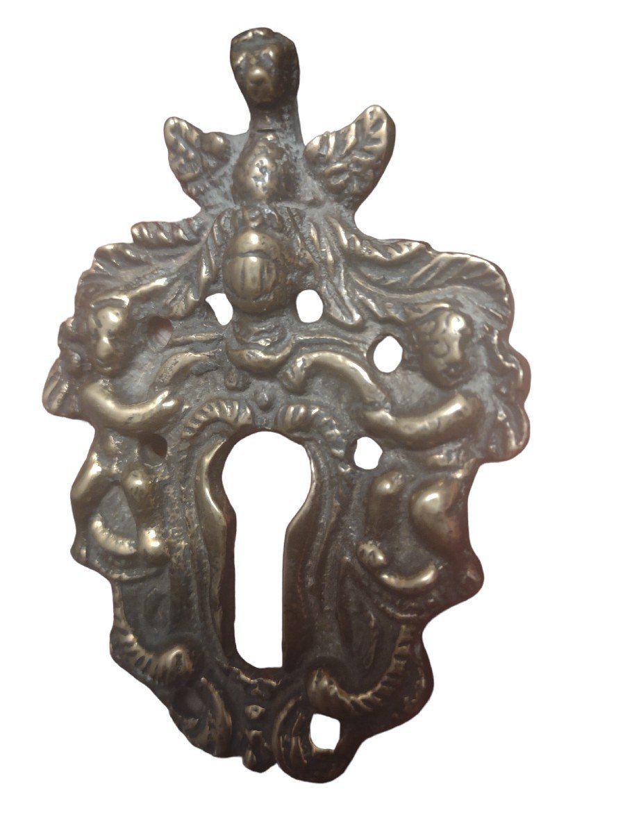 Entrée De Serrure En Bronze XVIIIe Siècle-photo-3