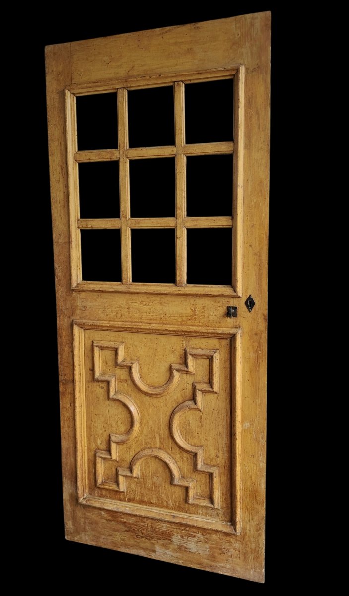 Piedmontese Baroque Door, Lacquered With Blown Glass-photo-3
