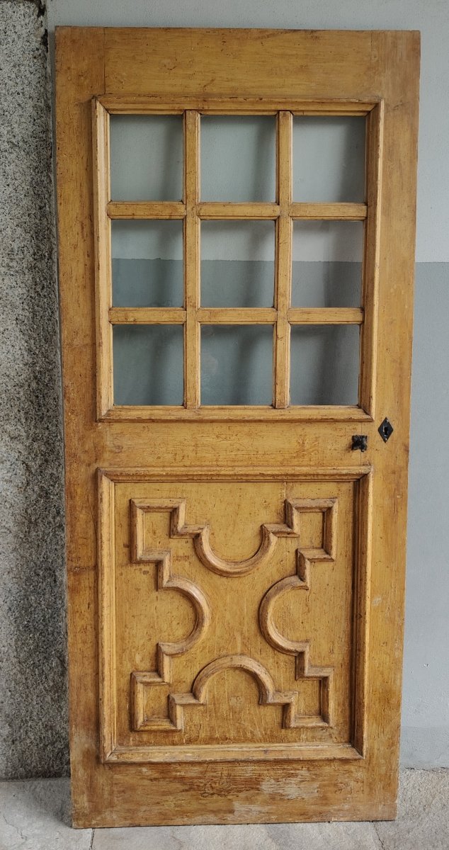 Piedmontese Baroque Door, Lacquered With Blown Glass