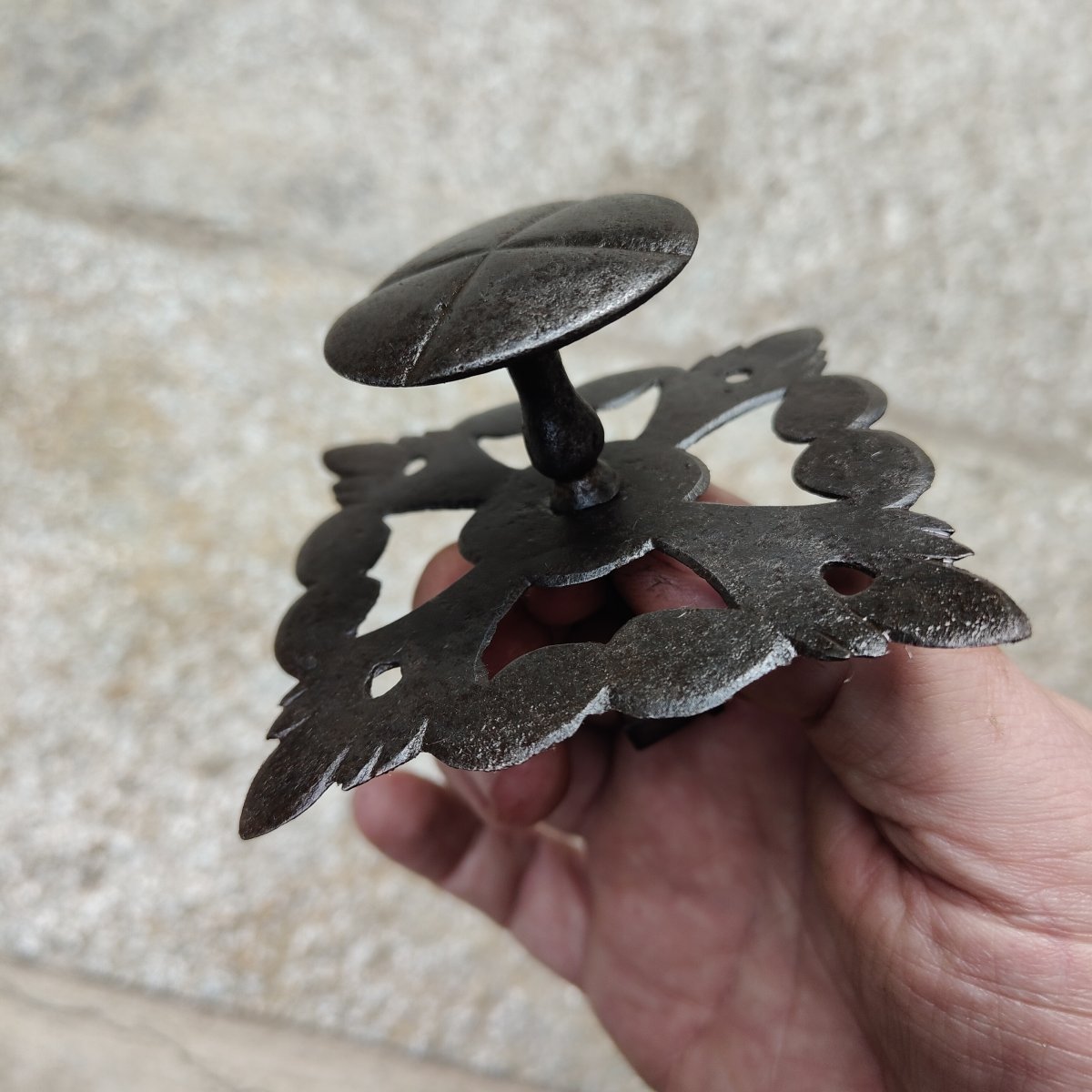 Wrought-iron Door Knob With An Openwork Rosette-photo-4