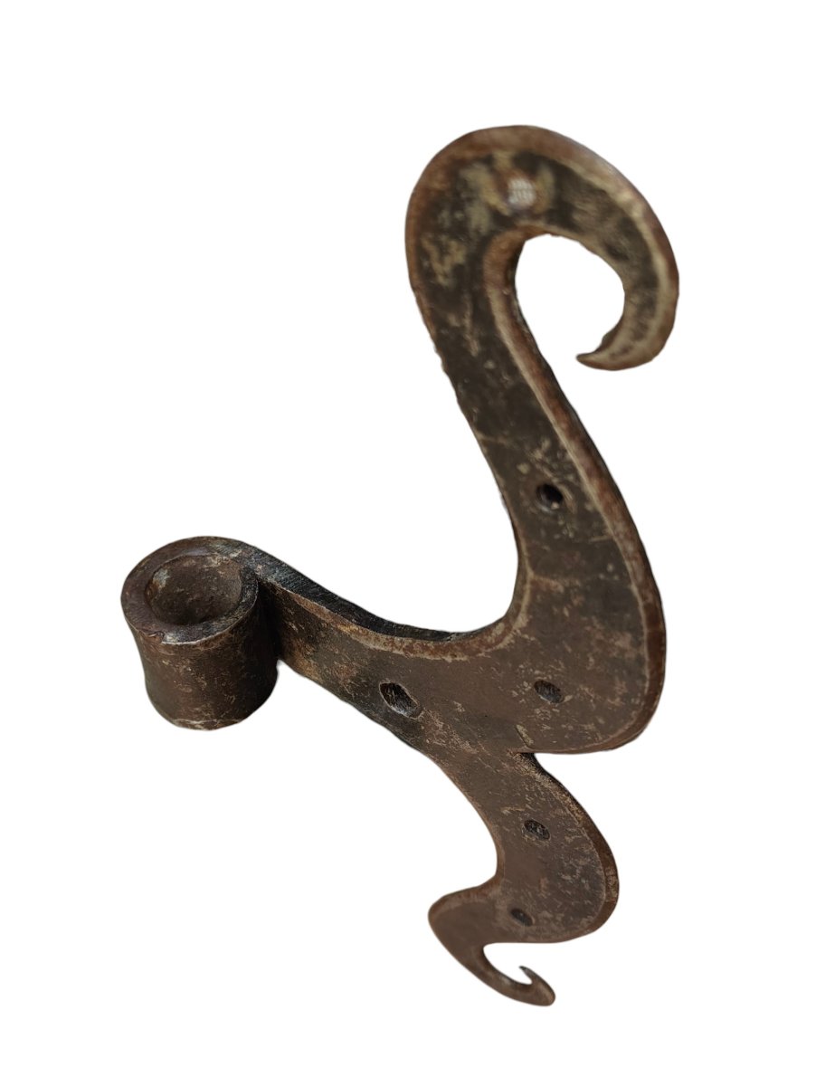 4 18th-century Wrought-iron Door Hinges With A Tab-photo-2