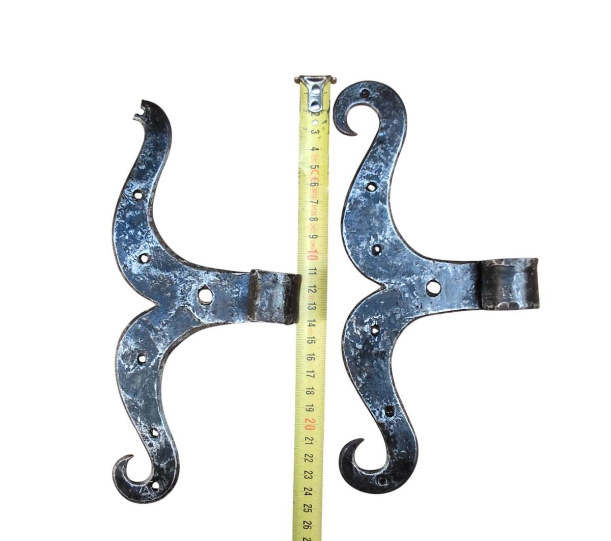 4 18th-century Wrought-iron Door Hinges With A Tab-photo-3