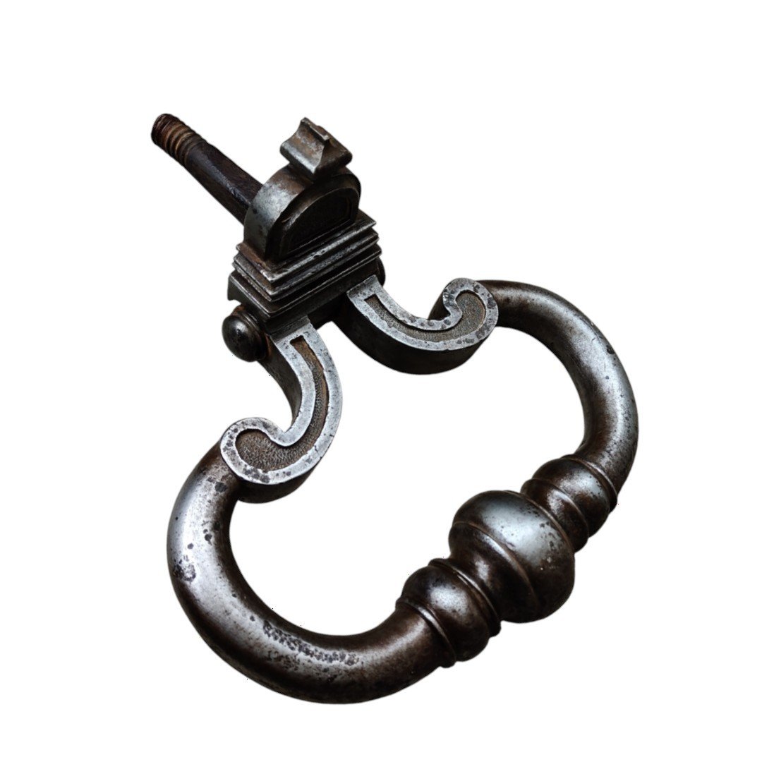 Heurtoir de porte en fer forgé XVIIIe siècle-photo-2