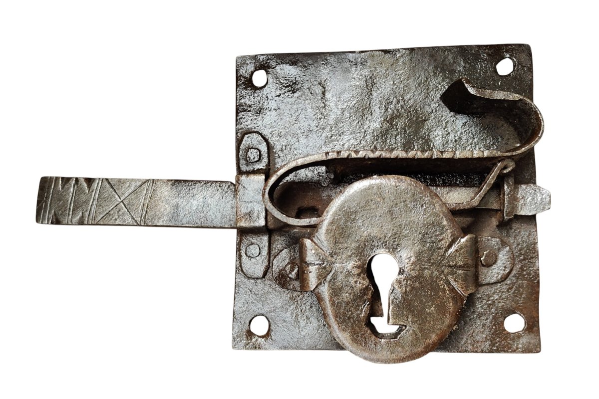 Early 18th-century Wrought-iron Door Lock-photo-2