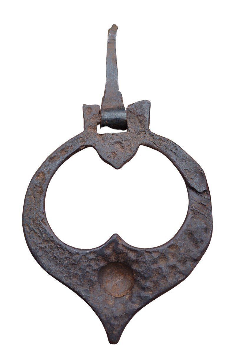 Small, Antique-style Wrought-iron Door Handle-photo-4