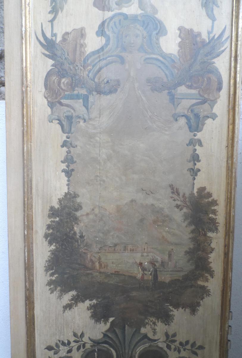 4 Shutters Painted Witn Landscape And Figures , XVIII Century Italy-photo-2