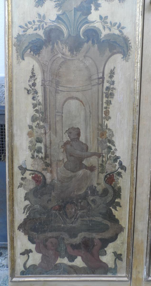 4 Shutters Painted Witn Landscape And Figures , XVIII Century Italy-photo-4
