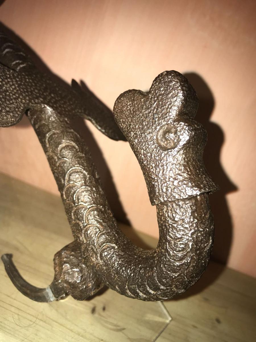 Wrought Iron Door Knocker XV-xvth Century-photo-1