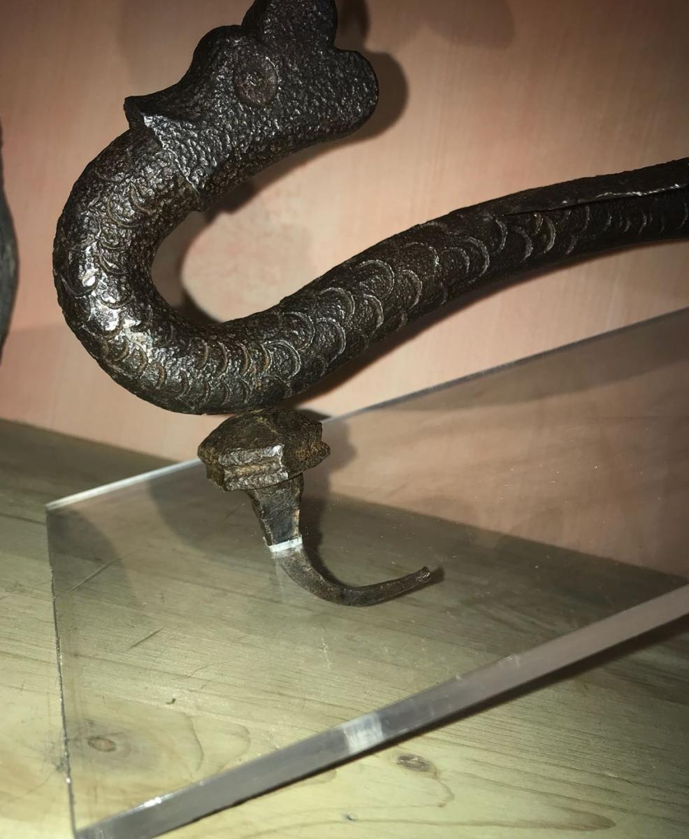 Wrought Iron Door Knocker XV-xvth Century-photo-2
