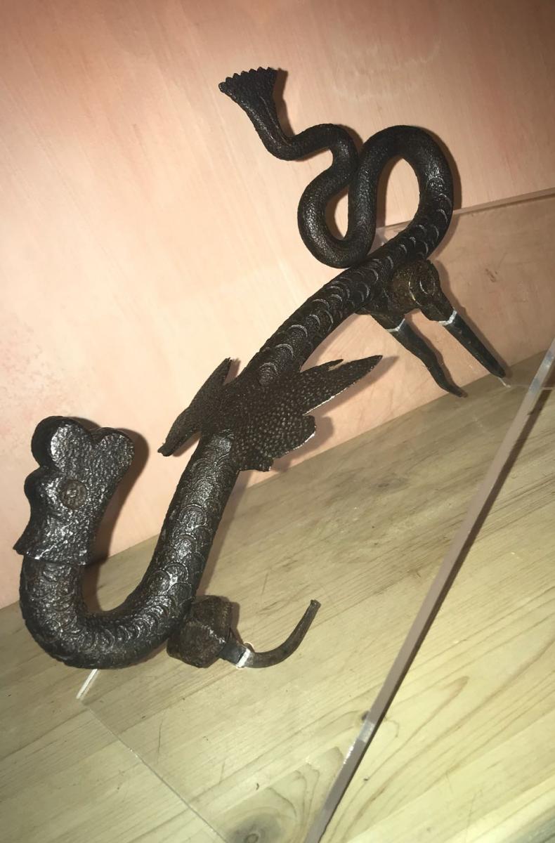 Wrought Iron Door Knocker XV-xvth Century-photo-3