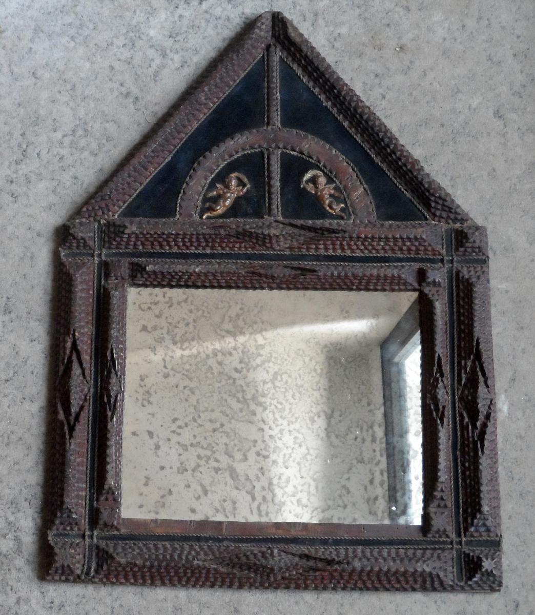 Mirror Carved Wood Early Nineteenth Century-photo-4