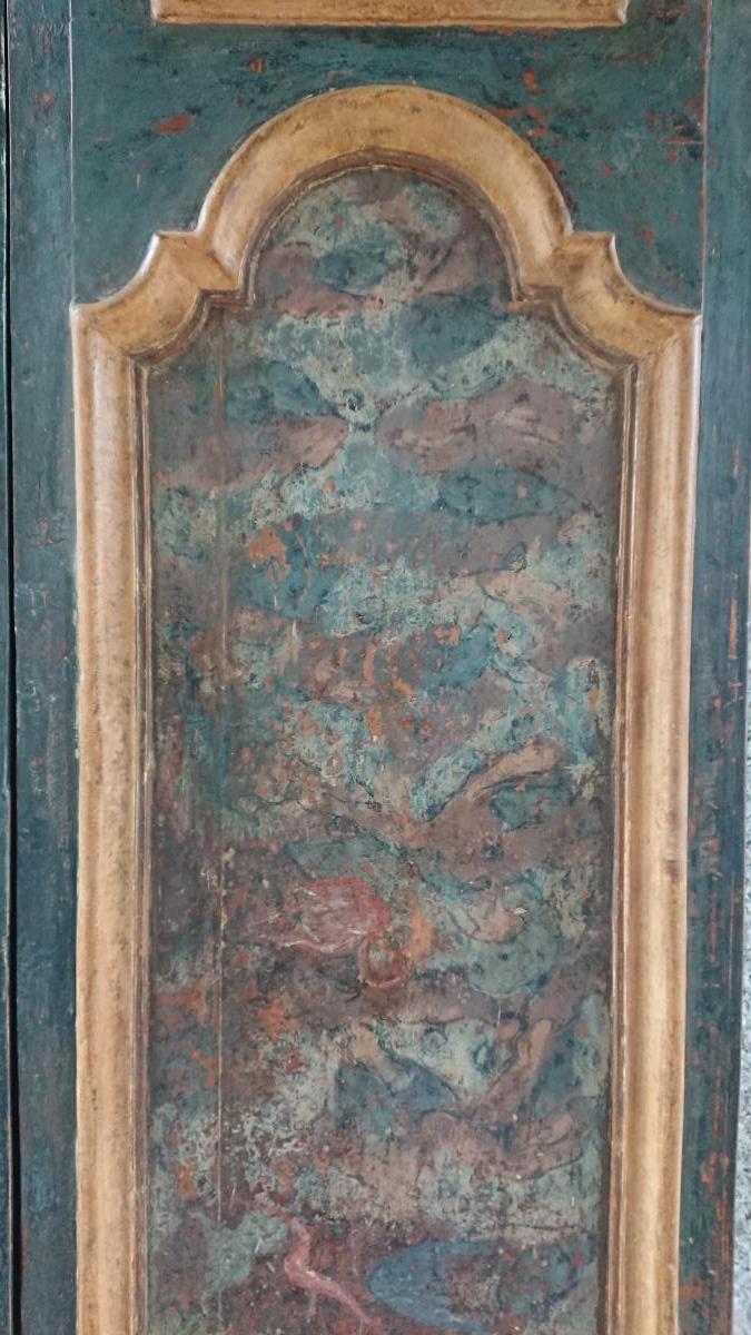 Porte Avec Son Cadre Ou Placard Peint à Tempera, Italie XVIIe Siècle-photo-2
