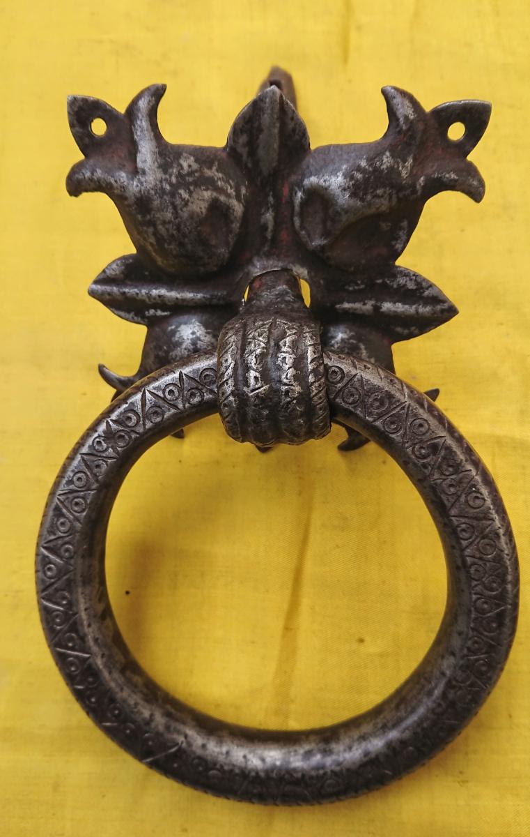 Pair Of Knockers In Wrought Iron Florence XVI Century-photo-3