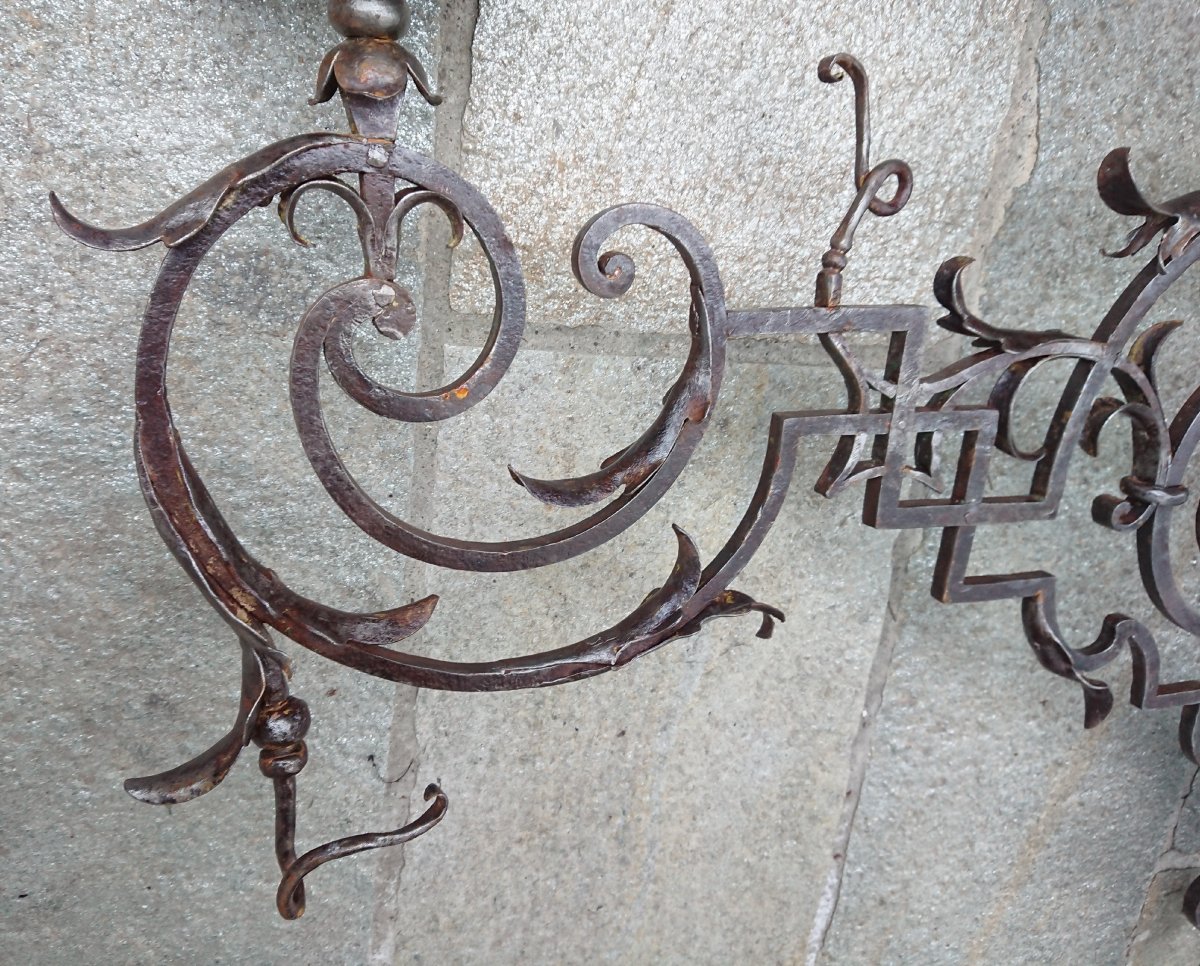 Pair Of Wrought Iron Light Arms-photo-1