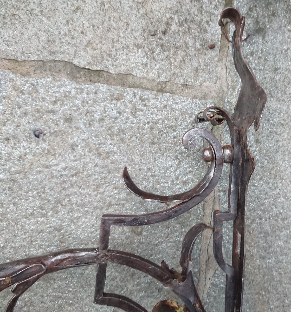 Pair Of Wrought Iron Light Arms-photo-4