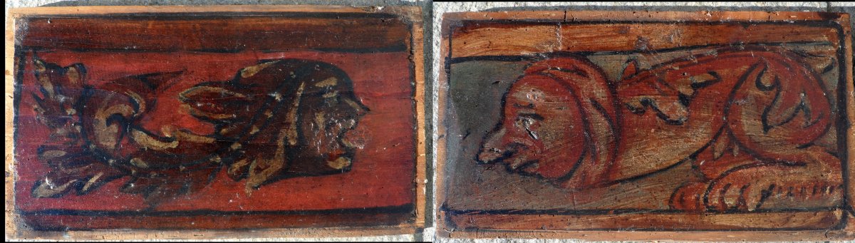 3 Panels Of An Italian Ceiling From XVI Century Erotic Subject-photo-1