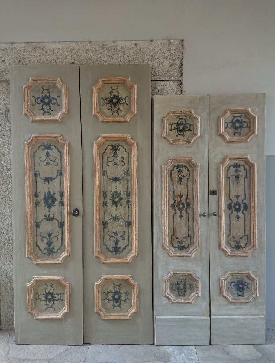 Pair Of Neapolitan Doors Painted XVIIth Century-photo-2