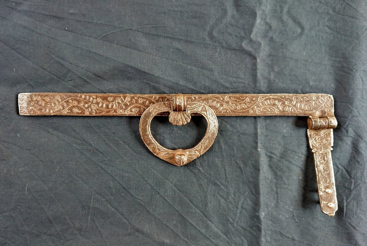 Verrou Anthropomorphe En Fer Forgé Et Ciselé XVIe Siècle-photo-2