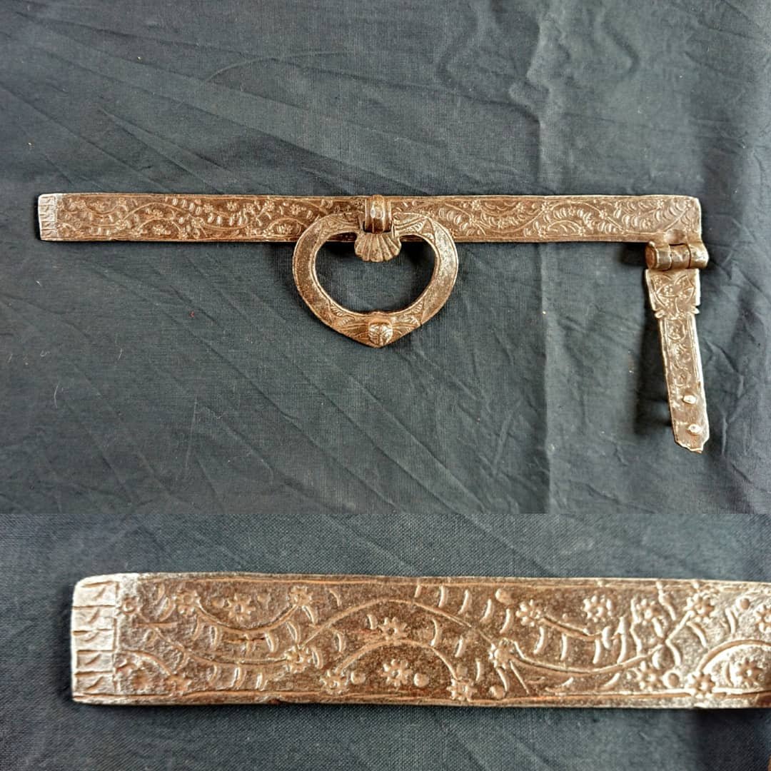 Verrou Anthropomorphe En Fer Forgé Et Ciselé XVIe Siècle-photo-3