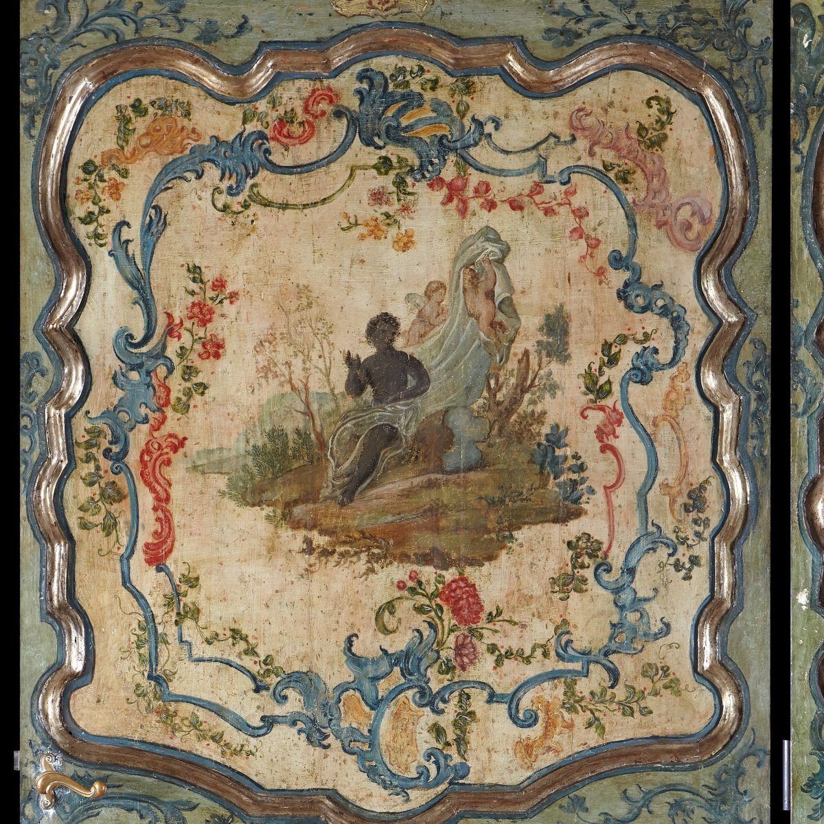 Porte Italienne Peinte Louis XV-photo-2