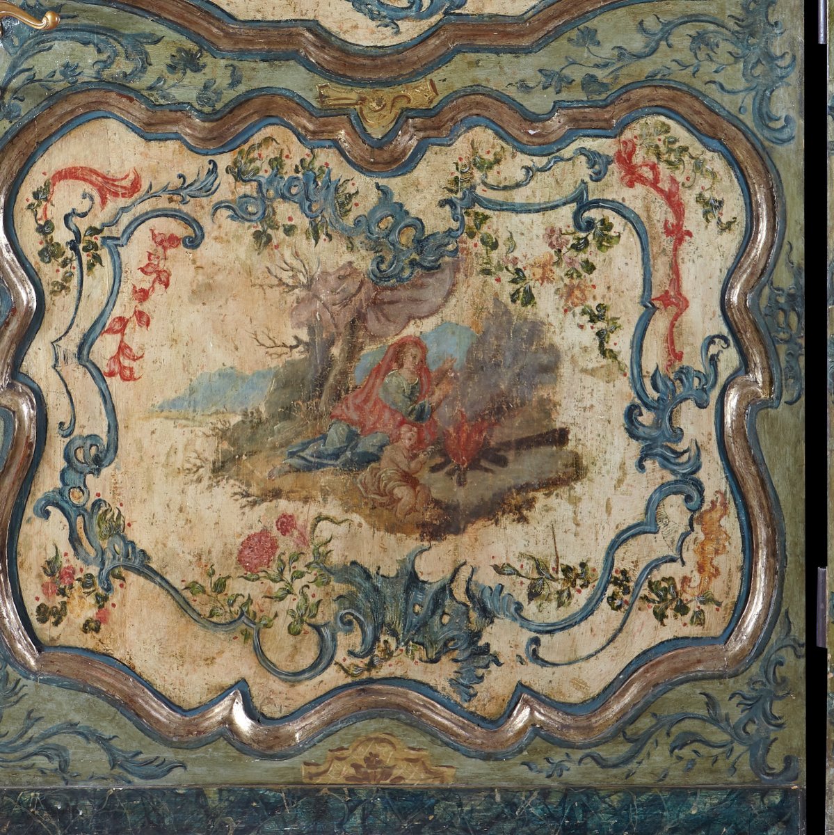 Porte Italienne Peinte Louis XV-photo-3