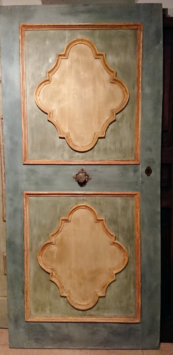 Baroque Door Painted In Tempera Italy XVIIth Century