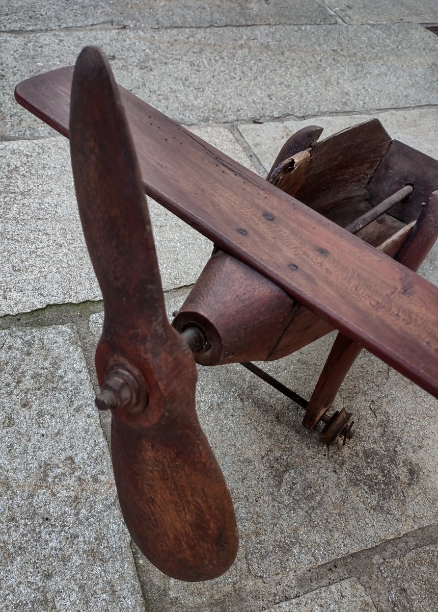 Wood And Iron Toy Plane-photo-3
