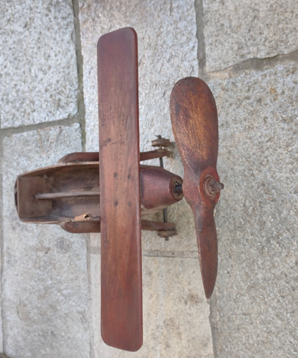 Wood And Iron Toy Plane-photo-3