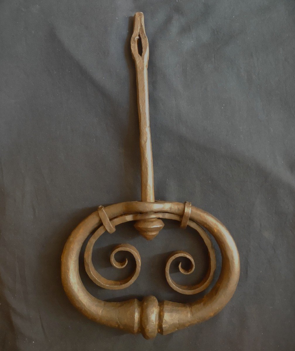 Large Wrought Iron Door Handle Early Eighteenth Century-photo-2