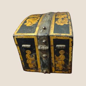 Very Rare Small Iron Box Decorated In The Taste Of The Far East XVIII Century