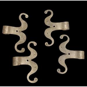 4 Wrought Iron Door Hinges XVIII Century 