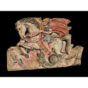 Elément Sculpté De Charrette Sicilienne fin du XIXe siècle