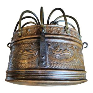 18th Century Italian Engraved Copper Hand Warmer