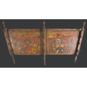 Sicilian Cart Element Early XX Century Signed Domenico Ducato E Paolo Gagliardo