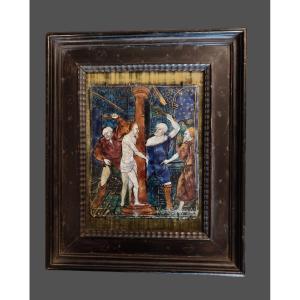 Limoges Attributed To The Workshop Of Colin Nouailher ( 1514-1588) The Flagellation Of Christ
