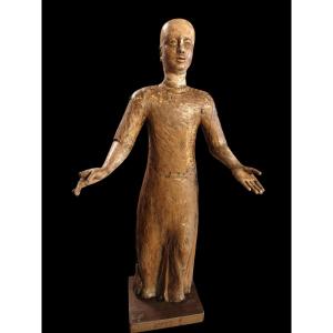 Italian Wooden Painted Mannequin XVIII Century Height 92 Cm